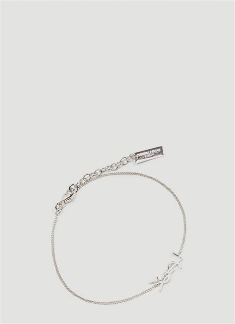 silver ysl chain 414913 bracelet|YSL cuff bracelets.